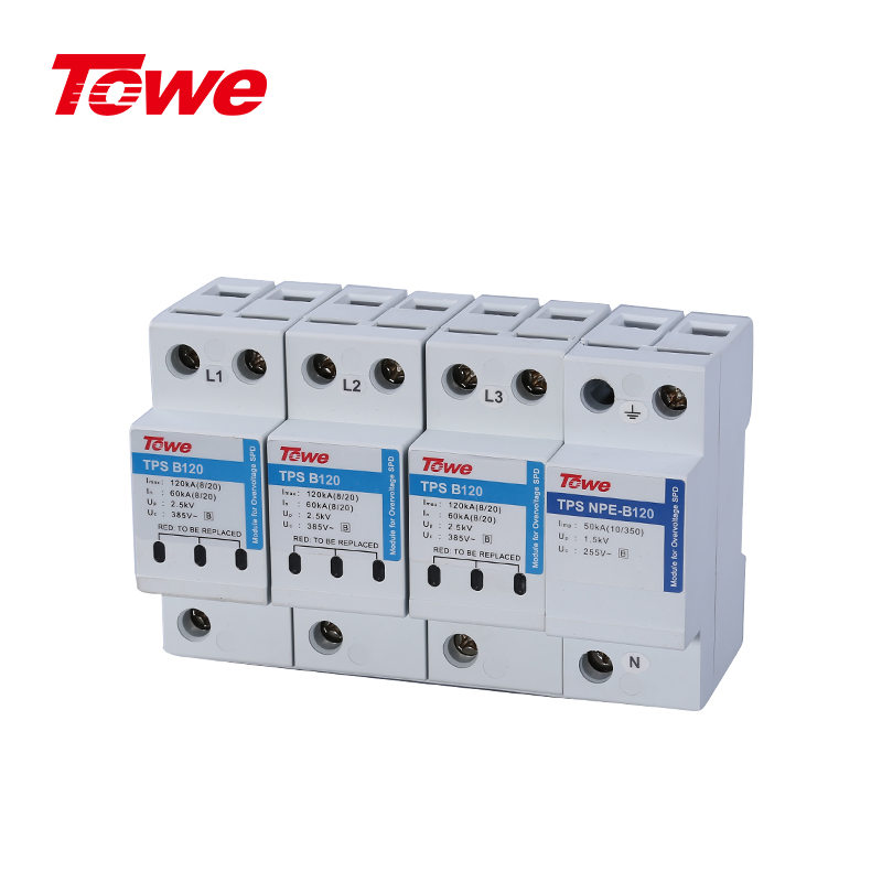 高能量120KA電源電涌保護器 TPS B120 4P/TPS B120 3P+N/TPS B120 3P/TPS B120 2P/TPS B120 1P+N/TPS B120 1P/TPS NPE(B120)