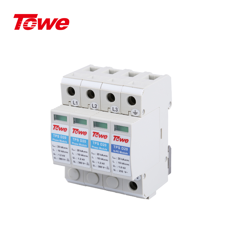 標準型D級電源電涌保護器組合 TPS D20 4P/TPS D20 3P+N/TPS D20 3P/TPS D20 2P/TPS D20 1P+N/TPS D20 1P/TPS NPE(D20)