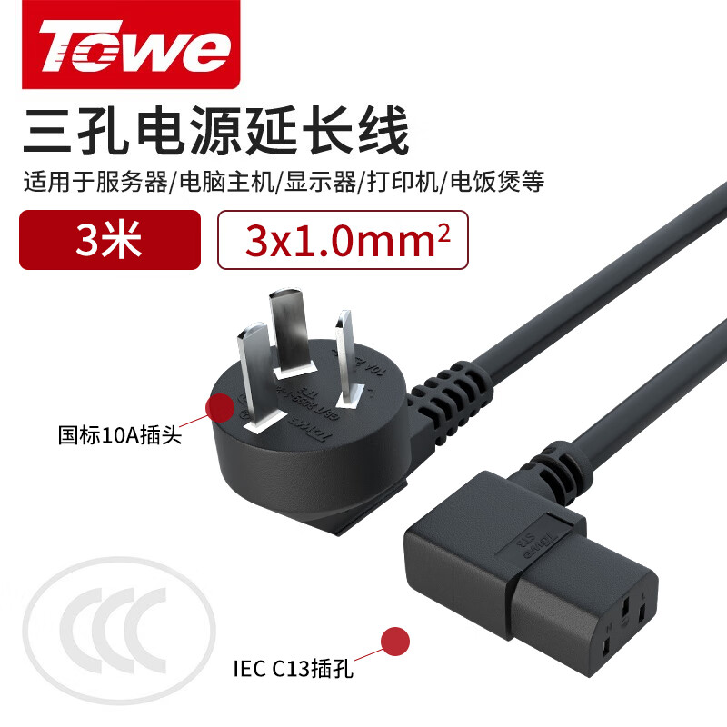 TW-F-10G10/C13W 線長3米 1.0平