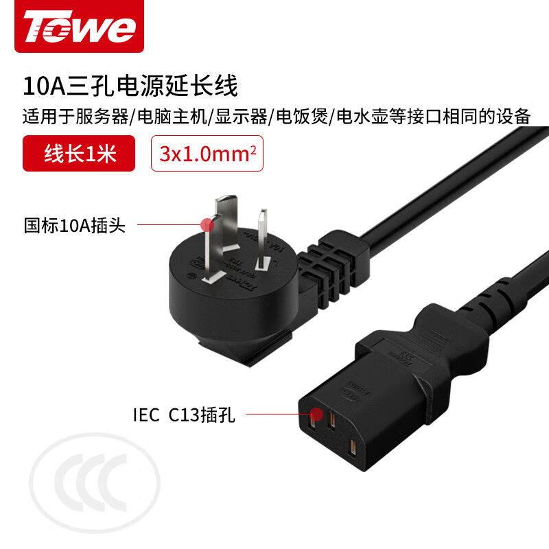 TW-F-10G10/C13 線長1米 1.0平