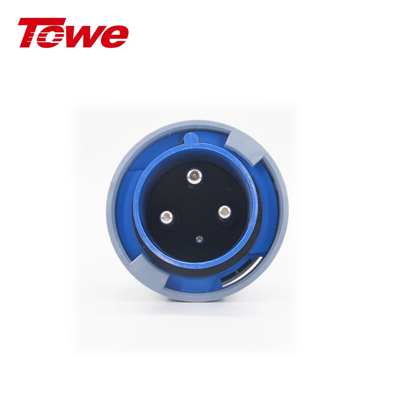 尼龍 2P+E 三芯 63A 220V-250V IP67，藍(lán)灰，工業(yè)插頭，公頭