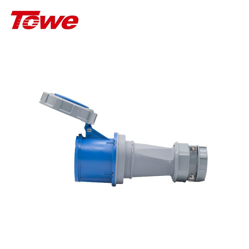 尼龍 2P+E 三芯 63A 220V-250V IP67，藍(lán)灰，工業(yè)連接器，母頭