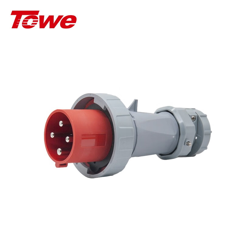 TOWE同為IP67防浸防塵CEE/IEC工業插頭工業連接器耦合器 高等級安全戶外防水電氣63A 超大功率 4芯3P+E公母對接工業插頭插座 IPS6-P463 IPS6-S463