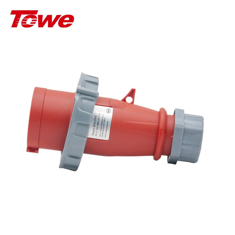 尼龍 3P+E 四芯 32A 380-415V IP67，紅灰，工業(yè)連接器，公頭