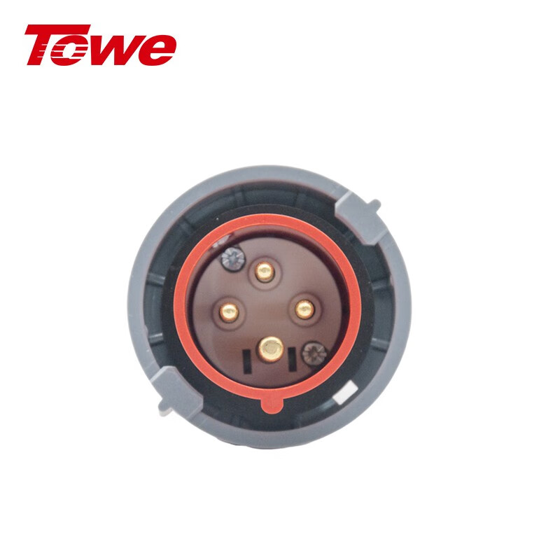 尼龍 3P+E 四芯 32A 380-415V IP67，紅灰，工業(yè)連接器，公頭