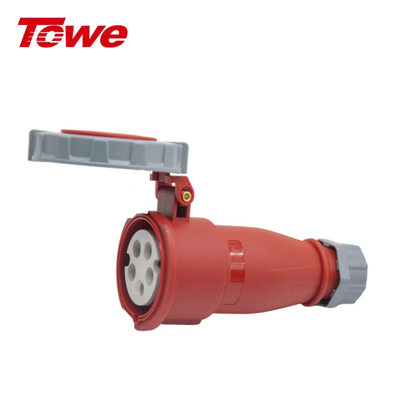 尼龍 3P+N+E 五芯 32A 380-415V IP67，紅灰，工業(yè)連接器，母頭