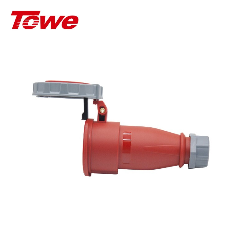 尼龍 3P+N+E 五芯 32A 380-415V IP67，紅灰，工業(yè)連接器，母頭