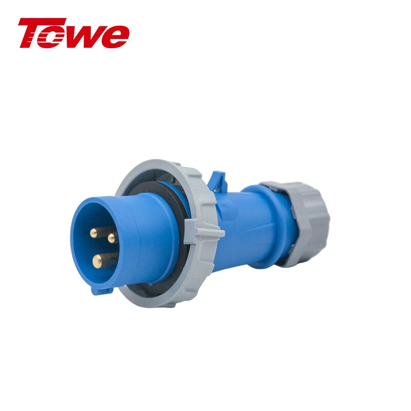 TOWE同為IP67防浸防塵CEE/IEC工業插頭工業連接器耦合器 高等級安全戶外防水電氣16A 4000W 3芯2P+E 公母對接工業插頭插座 IPS6-P316 IPS6-S316