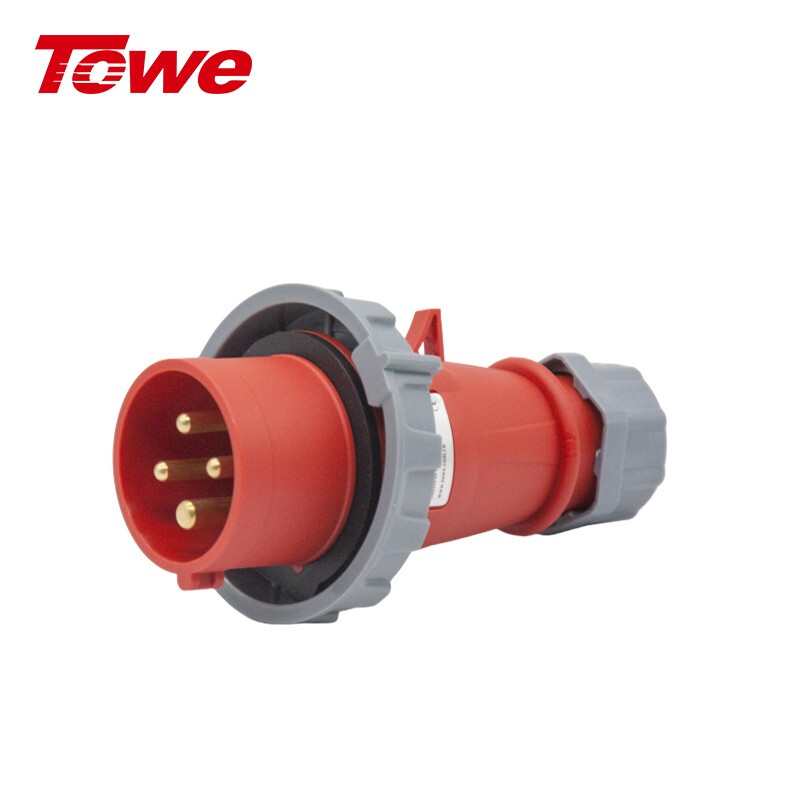 TOWE同為IP67防浸防塵CEE/IEC工業插頭工業連接器耦合器 高等級安全戶外防水電氣16A 4000W 4芯3P+E 公母對接工業插頭插座 IPS6-P416 IPS6-S416