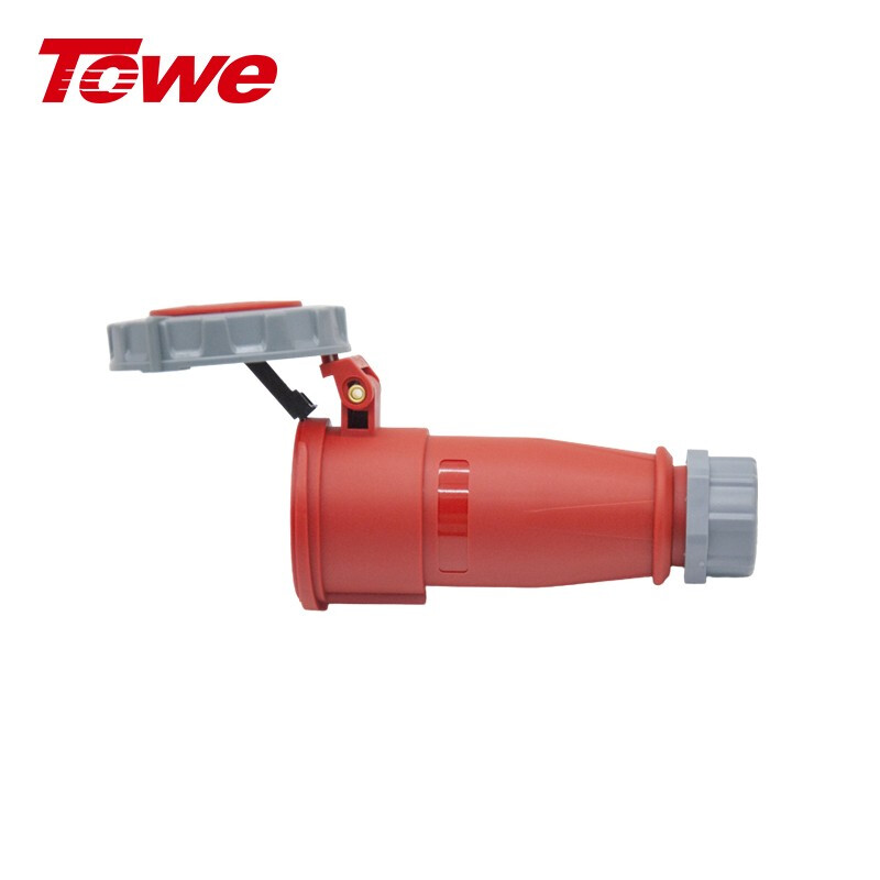 尼龍 3P+E 四芯 16A 380-415V IP67，紅灰，工業連接器，母頭
