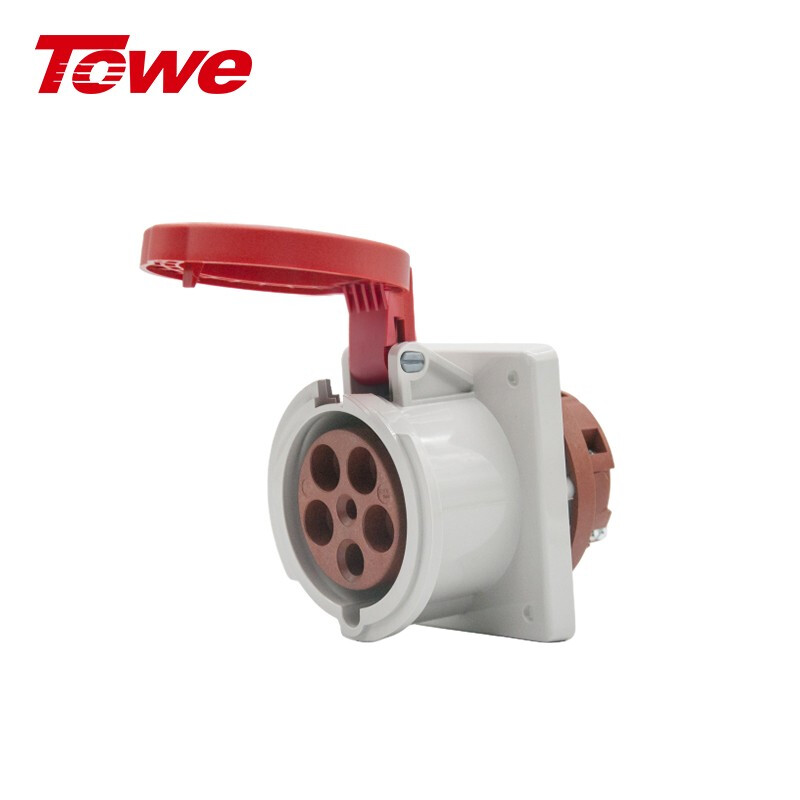 TOWE同為IP44防濺防潑CEE/IEC固定式工業(yè)插頭插座 戶外防水電氣63A超大功率暗裝插頭插座 附加裝置插頭插座 5芯3P+N+E公母對接工業(yè)器具插頭插座 IPS-MS563 IPS-MP563 IPS-S563S